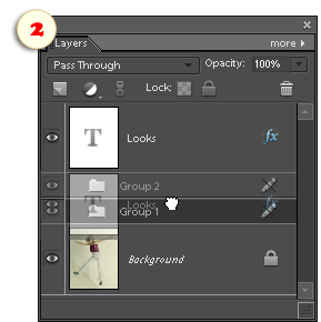 Adding layer „Looks“ into the „Group 1“