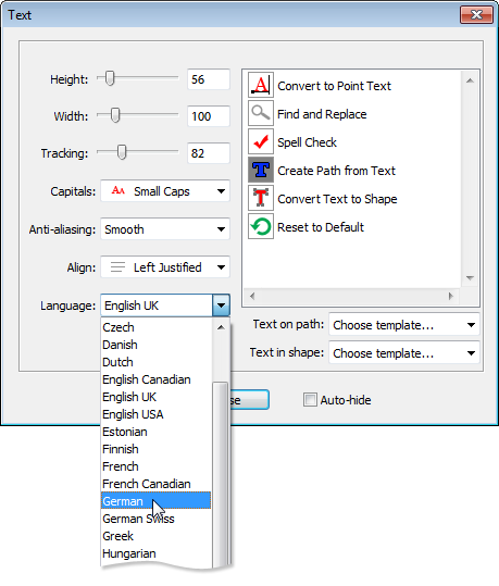 Assigning language to a text layer