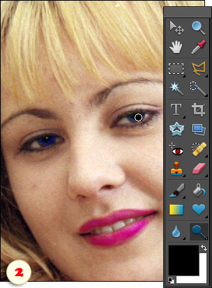 Paintig on Blue channel with the Dodge tool