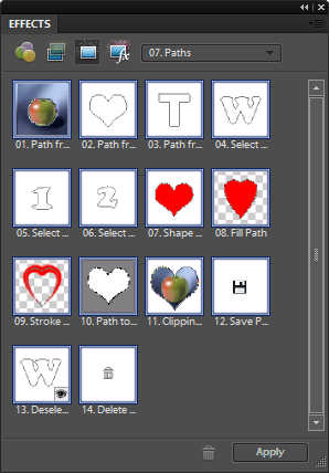 Paths tab
