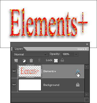 Rasterized type layer with editable Drop Shadow effect