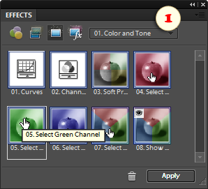 Selecting the Green channel