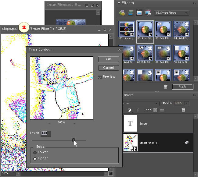 Adjusting filter settings