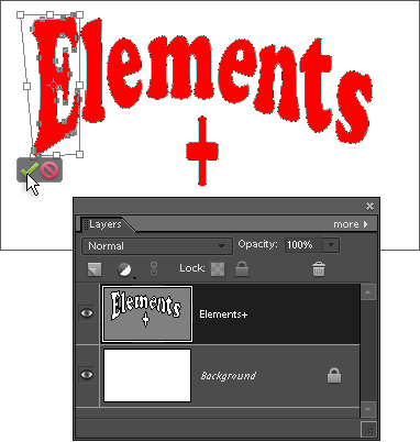 Transforming text converted to shape layer